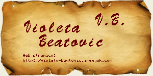 Violeta Beatović vizit kartica